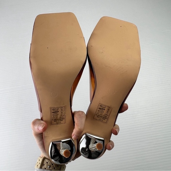 Azalea Wang Heel women 9 Just A Feeling Stiletto Sandal Brown Open Toe Bejeweled - Picture 12 of 13